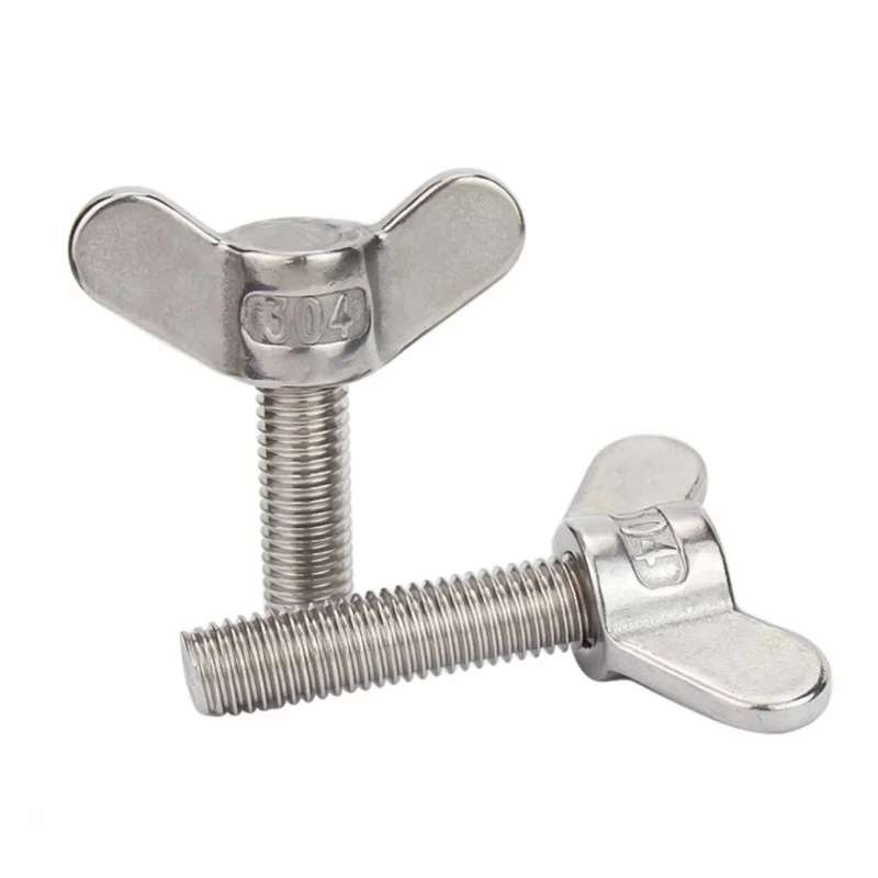 Tornillo de mariposa de acero inoxidable 304 M4 M5 M6 M8 M10 M12 M14 M16 tornillo de pulgar de cabeza de ala tornillos de pulgar de perno de ajuste Yuanbao
