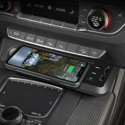 15W Car wireless phone charger fast charging holder charging pad trim mobile phone charger for Audi Q5 SQ5 2018 2019 2020 2021