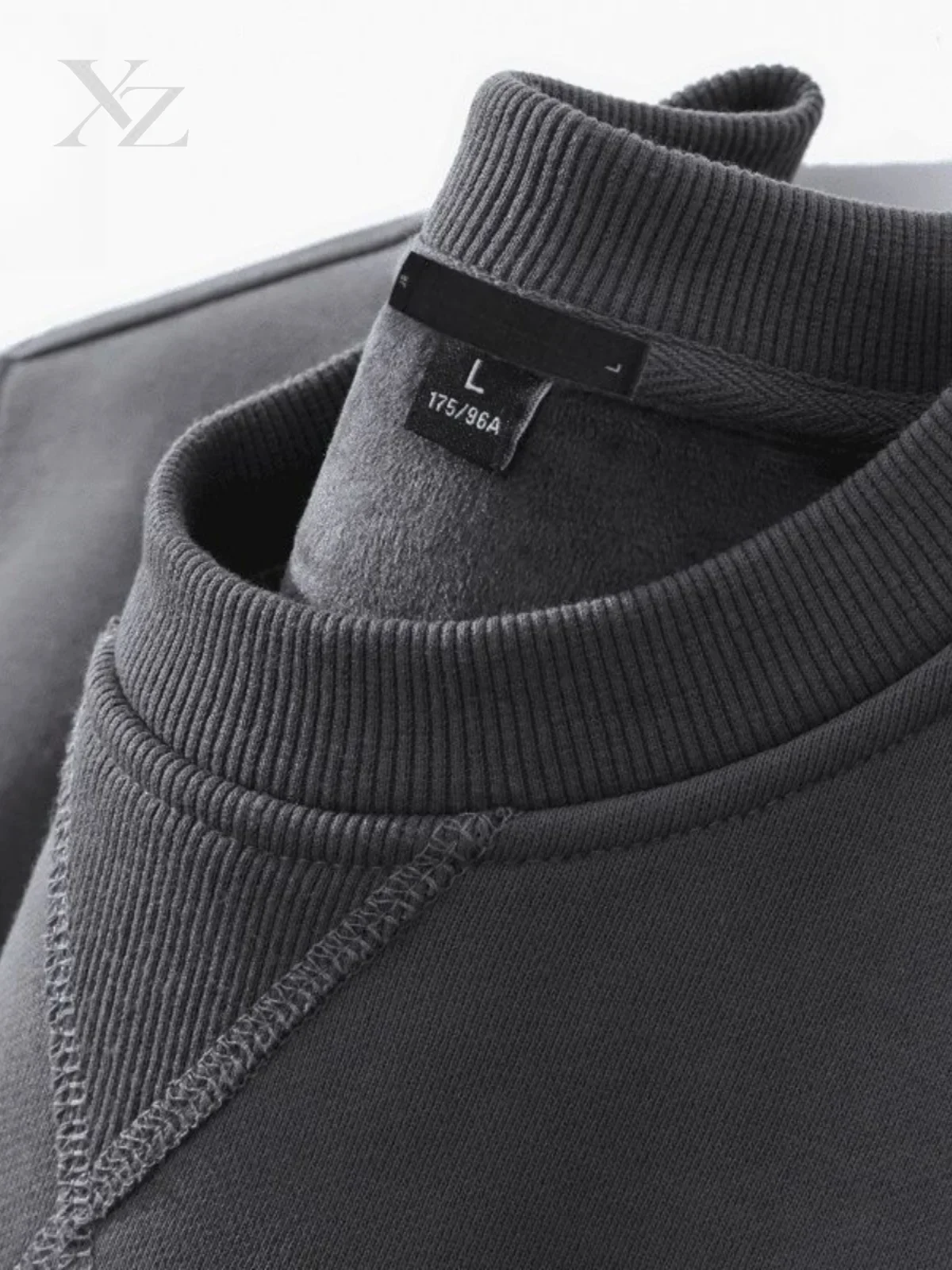 Thickened Fleece Hoodie Men's Color round Neck Jacket Autumn Winter New Style Loose Fit Long Sleeve Antibacterial Self ...