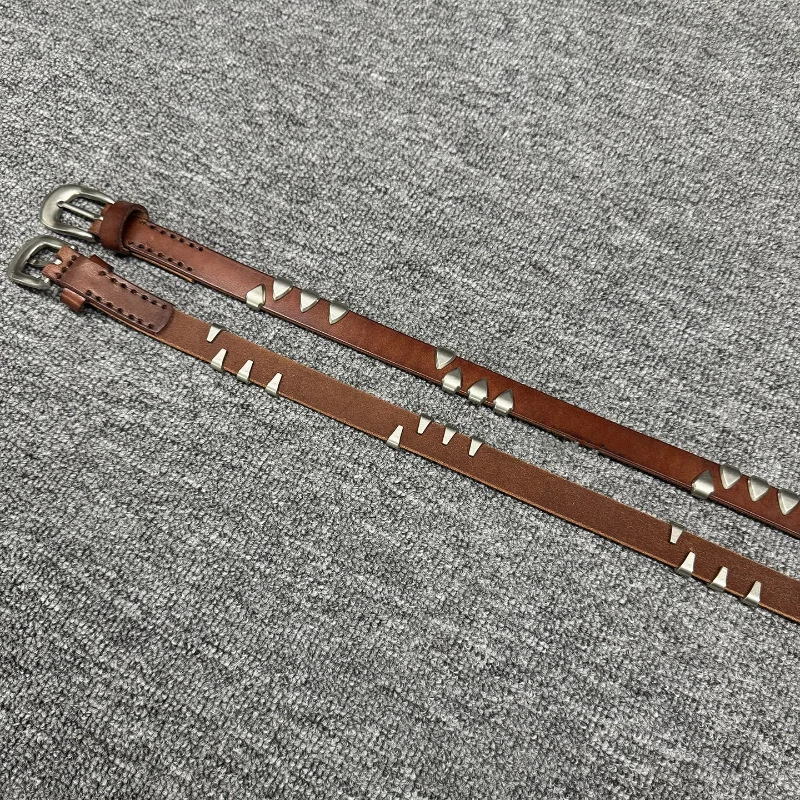 2025 New Top Quality Our Legacy Leather Belts for Men Vintage Cowhide Fashion Pants Belt Straps for Men and Women