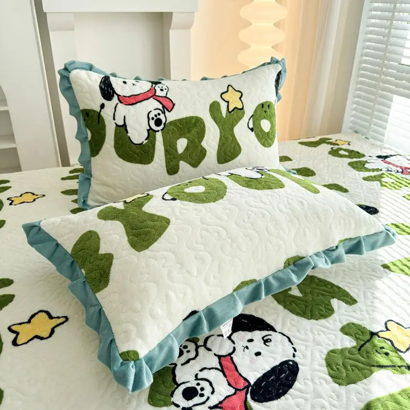 Ins Milk Fleece Pillowcases 1pair Lace Pillowcases Thickened Thermal Pillow Cover Cute Comfortable Single Pillow Leather Fleece