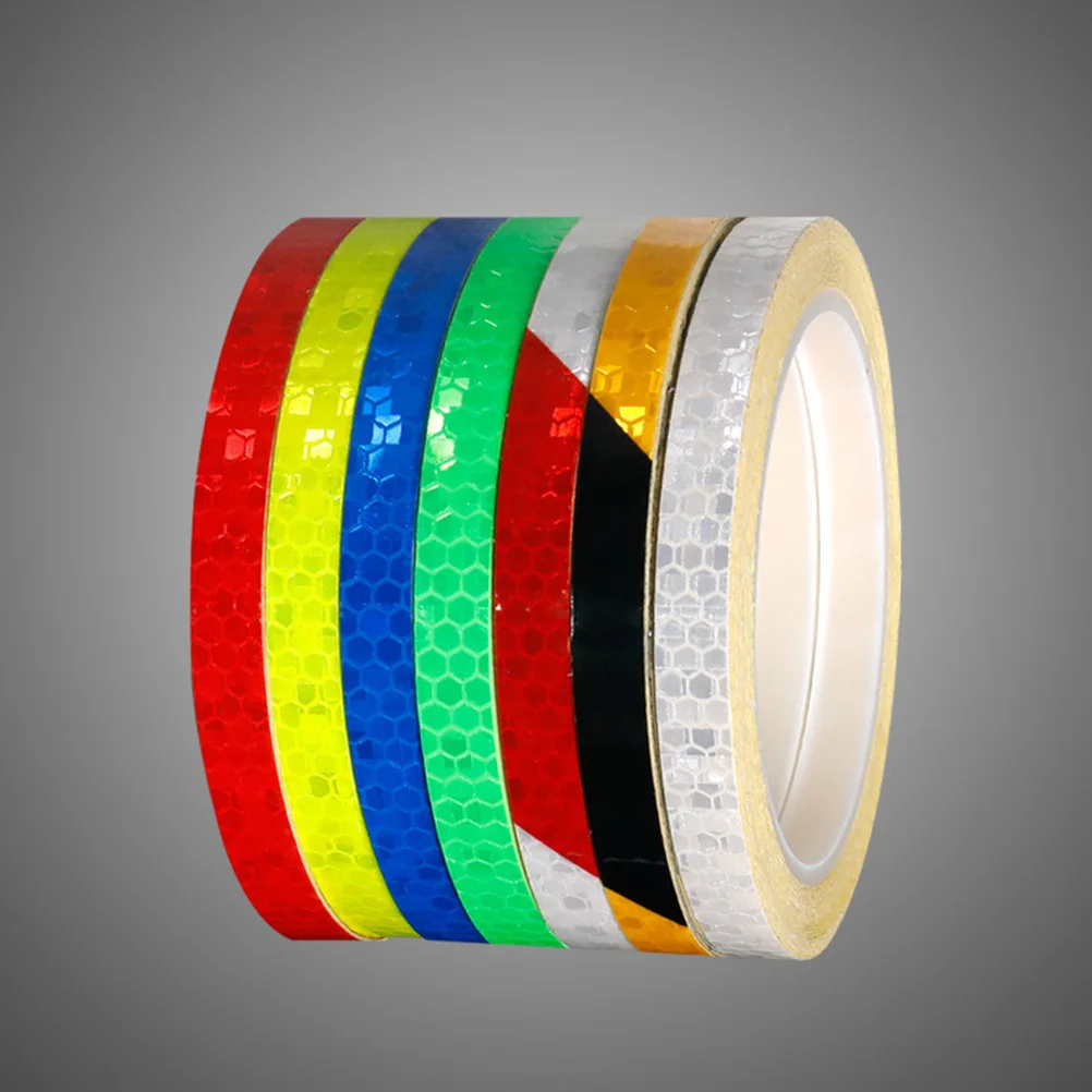 

7Pcs Bicycle Reflective Tape Waterproof Durable Adhesive Safety Stickers Wheel Rim Tape High Visibility Warning