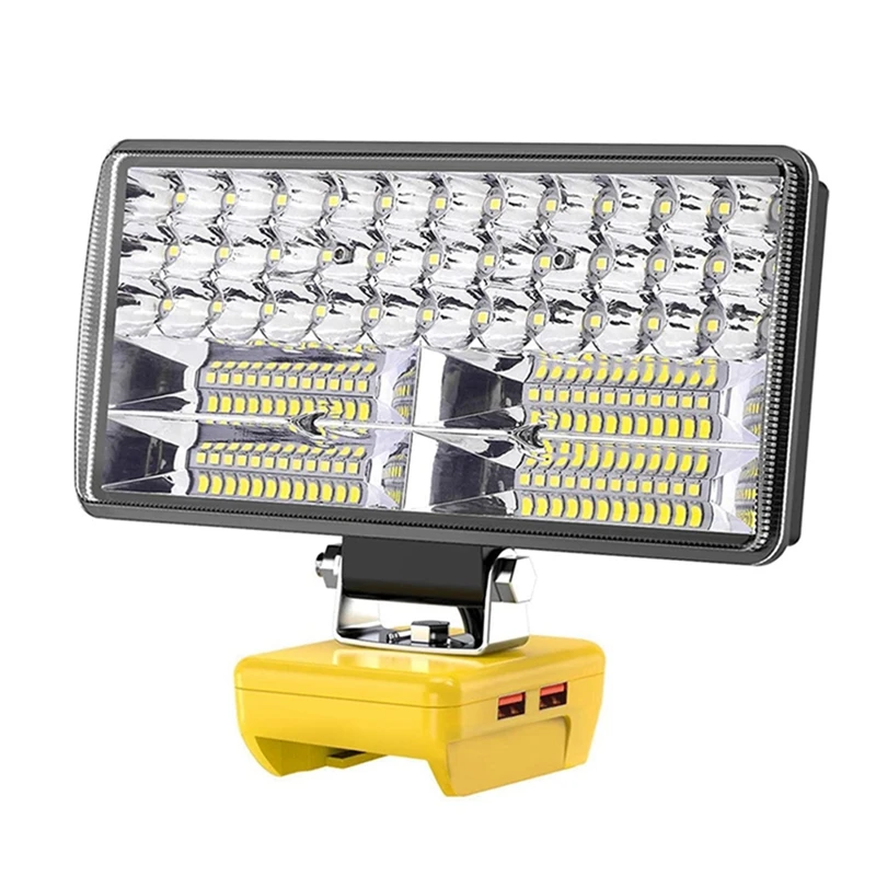 

1 PCS 8 Inch Cordless LED Work Light Black & Yellow Plastic For Dewalt 18V 20V Lithium Battery 2 Modes