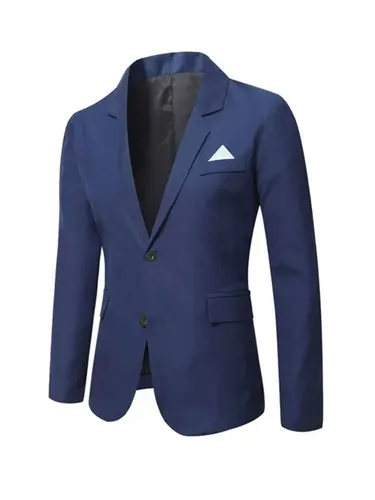 Imagen 2 del producto Chaqueta de traje de negocios para hombre, abrigo de boda de corte Regular con 2 botones, ropa Formal de diseño elegante, ropa elegante para hombre