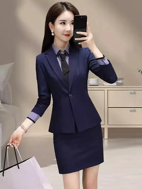 

plus Size Women's Profional Suit Set Thin Autumn Spring High Waist Skirt Two Piece Set Korean Sle Commute Faion