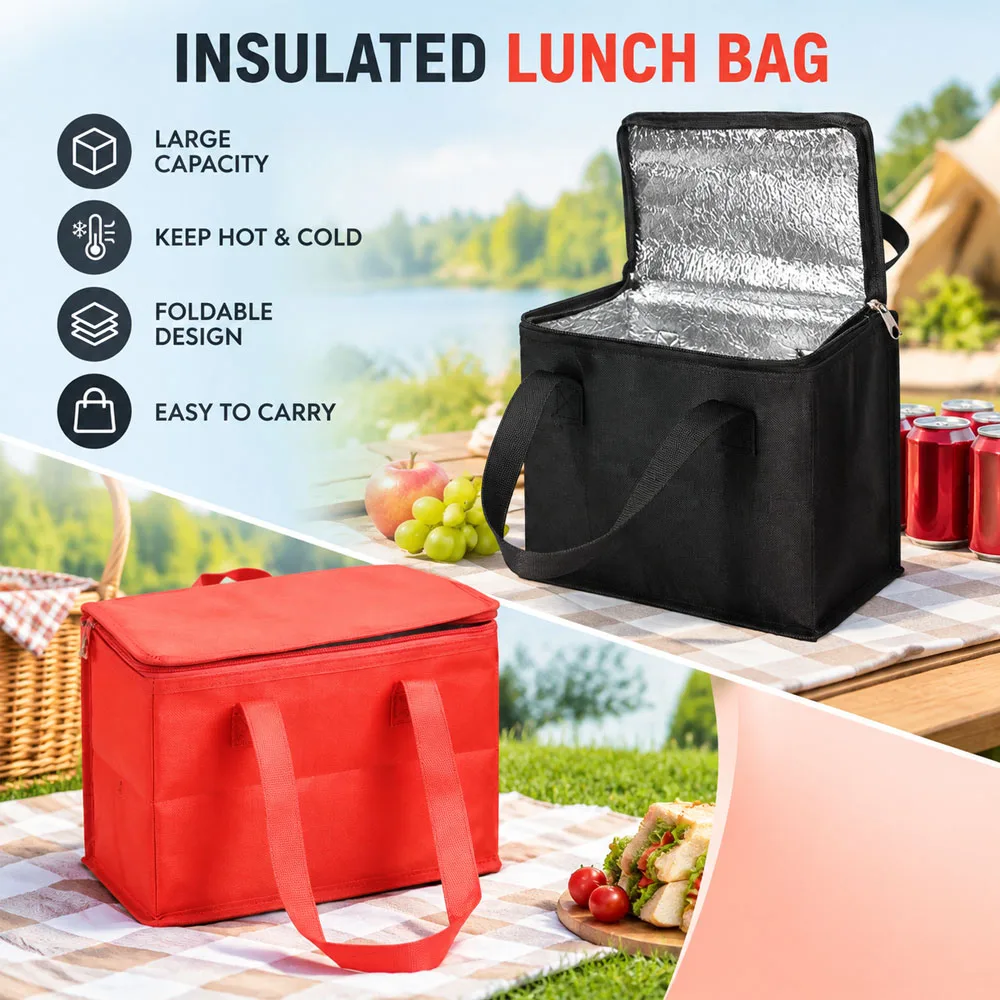 Insulated Cooler Bag Leakproof Portable Food Thermal Lunch Bags Large Capacity Bag For Outdoor Picnic Camping Size S/L