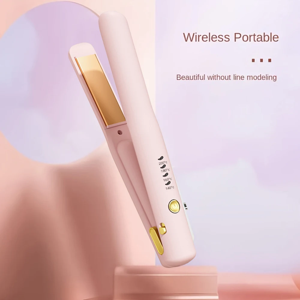 Portable mini negative ion straightener, USB charging fast heating, 4 temperature settings, suitable for her daily travel gifts