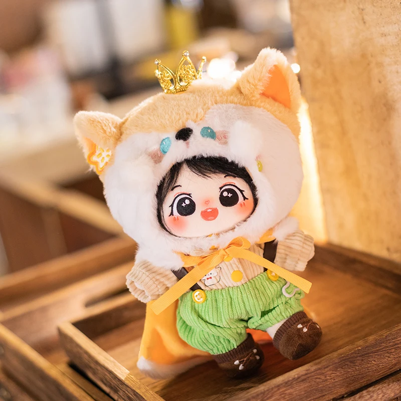 

20cm Cotton Doll Cute Little Girl Plush Doll With Skeleton Changeable Outfits Toy Girls Birthday Trendy Creativity Surprise Gift