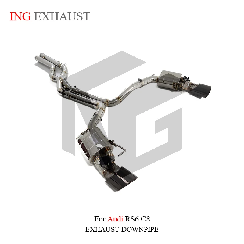 ING Exhaust System Racing Performance ss304 Rear CATBACK for Audi RS6 S6 S7 C8 2.9T Electronic Valve Muffler Car Accessories