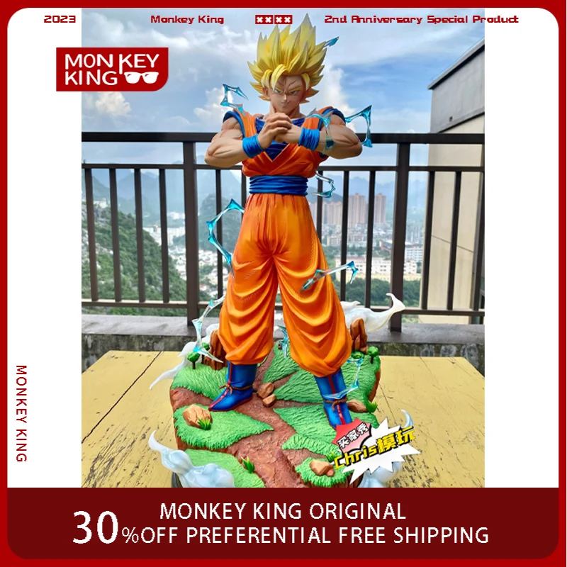 

58 см фигурка Dragon Ball Son Goku Super Saiyan очень большой аниме Коллекционная модель из смолы настольные украшения праздничные подарки игрушки