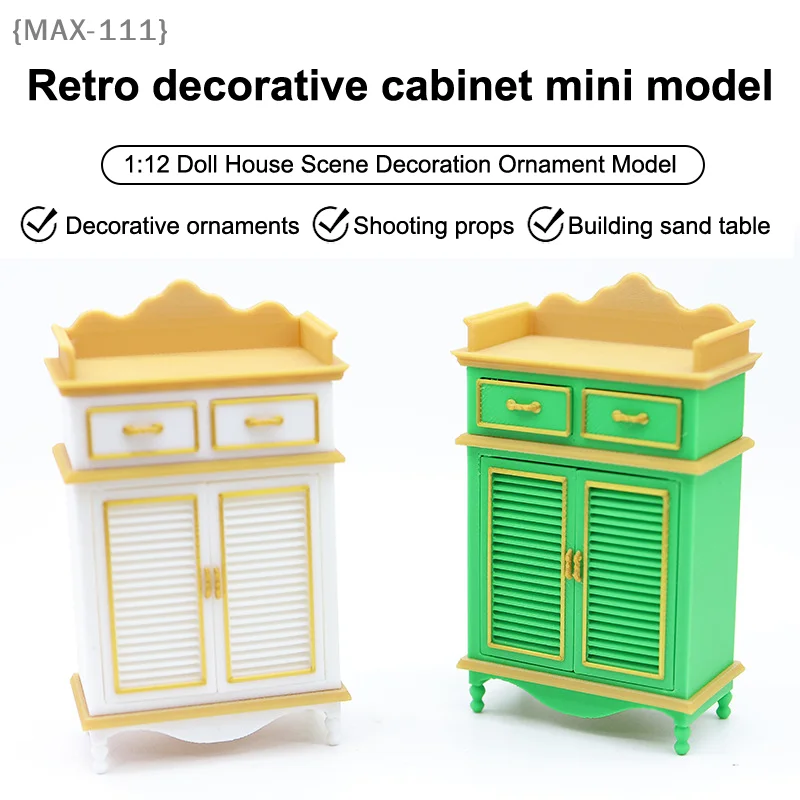 

【F2-MAX111】Миниатюрный шкаф-витрина для кукольного домика 1/12 - Мебель для кукольного домика, украшение для сцены из жизни кукол, декор для игровой зоны
