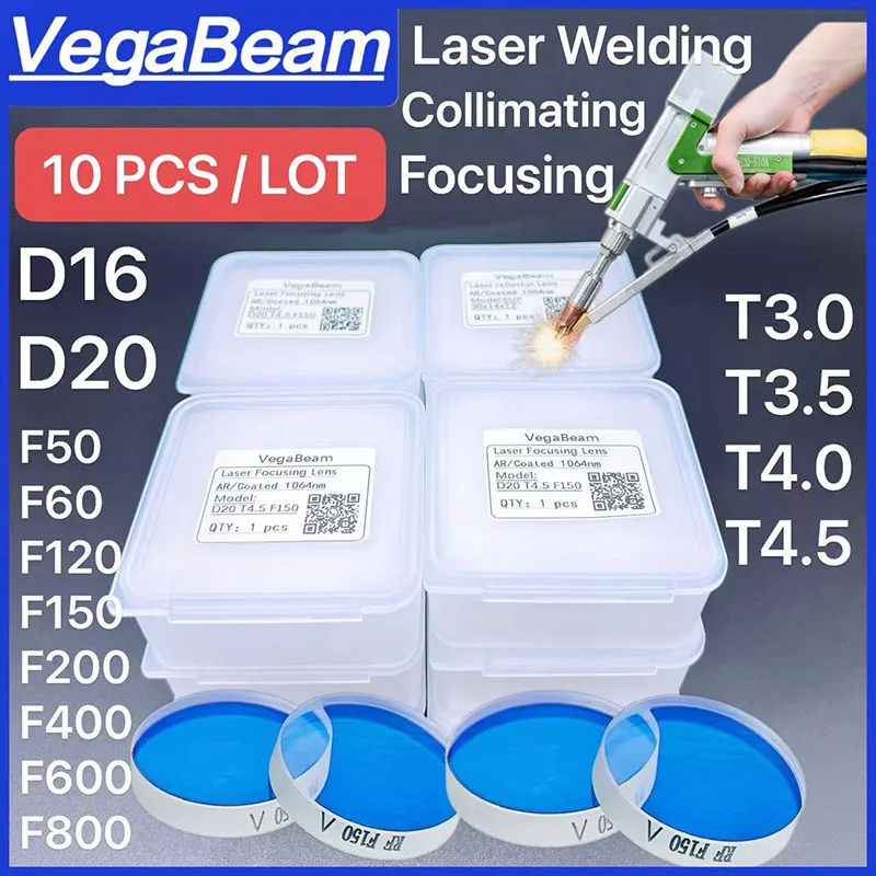 10 PCS Laser Welding Focus&Collimating Lens D20 F150 F200 F600 T3.0 T3.5 T4.5 SUP20S SUP21T SUP23S WSX HW QiLin Handheld Welding
