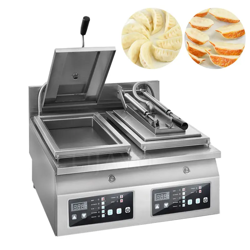 Automatic Samosa Empanada Baozi Potsticker Fryer Gyoza Frying Pan Fried Dumpling Wonton Cooking Machine