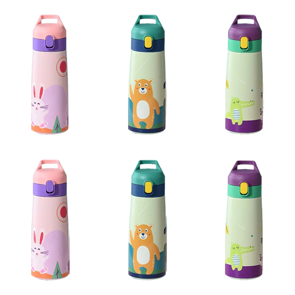 Childrens Water Cup With Exquisite Cartoon Appearance Loved By Parents And Kids And Cartoon 500ml Straw green