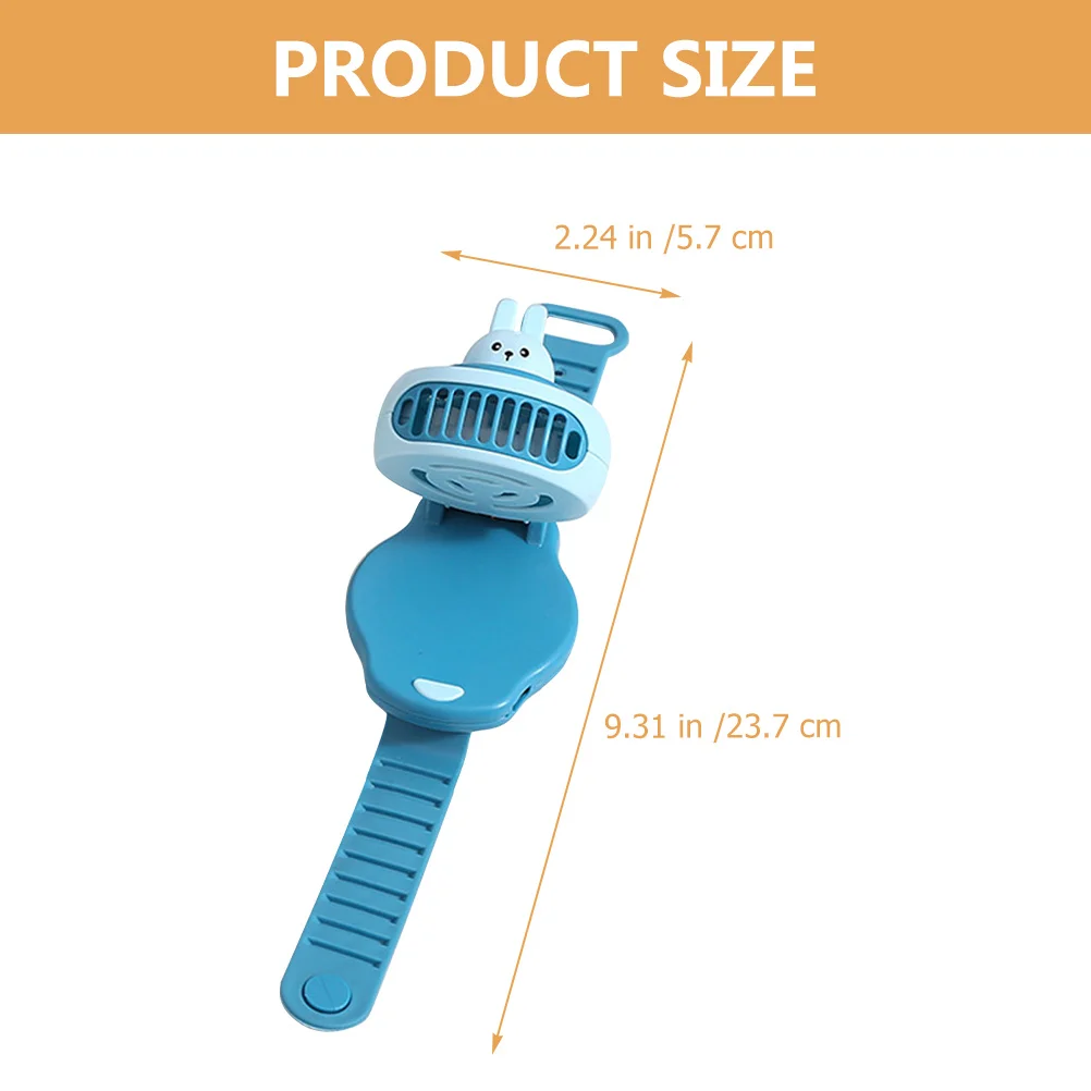 

USB Charging Watch Fan for Kids Portable Mini Wrist Fan with Cartoon Design Long Strong Airflow Outdoor Indoor Use