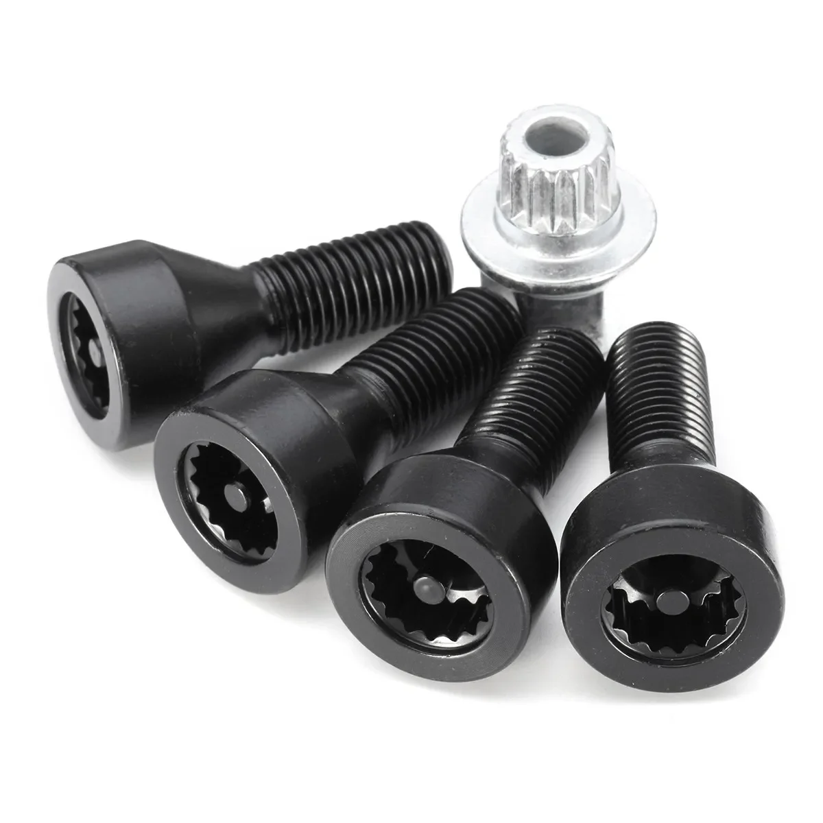 1 Juego de bloqueo de rueda M12 x 1,5, pernos de terminal negros para BMW E32 E34 1 3 5 6 Series Mini # 36136786419 # 36131180882 # 36136764057