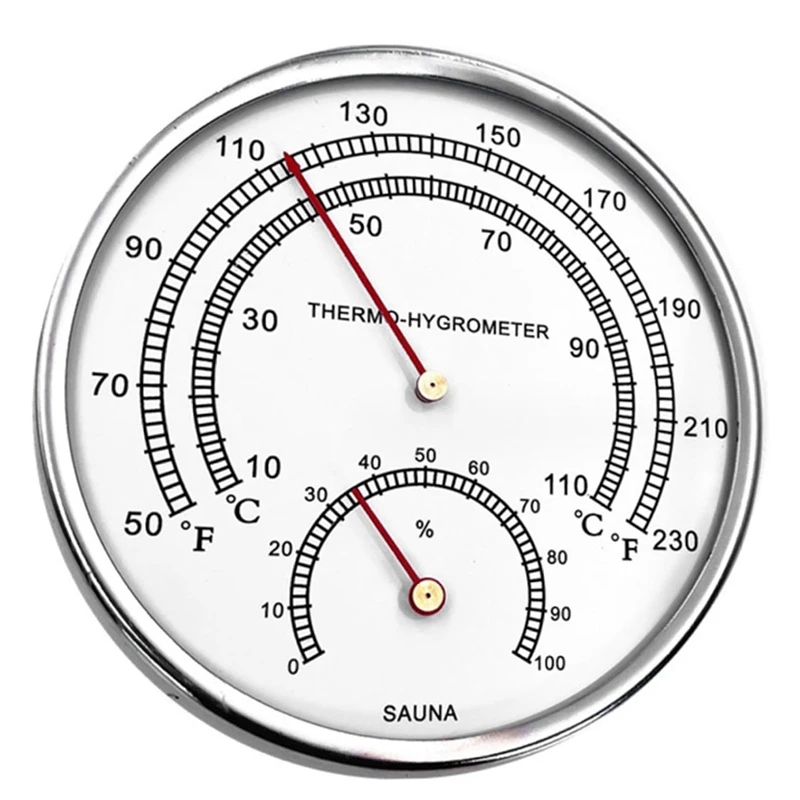 Sauna Parts Accessories Sauna Thermometer Fahrenheit 2 In 1 Metal Sauna Thermometer And Hygrometer With Hanging Hole