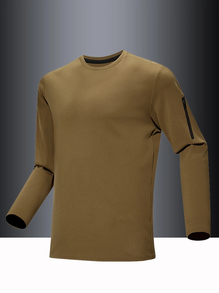 

Мужская спортивная футболка с длинным рукавом, дышащая, для фитнеса, больших размеров, для активного отдыха, быстросохнущая, из полиэфирного волокна, стандартного кроя