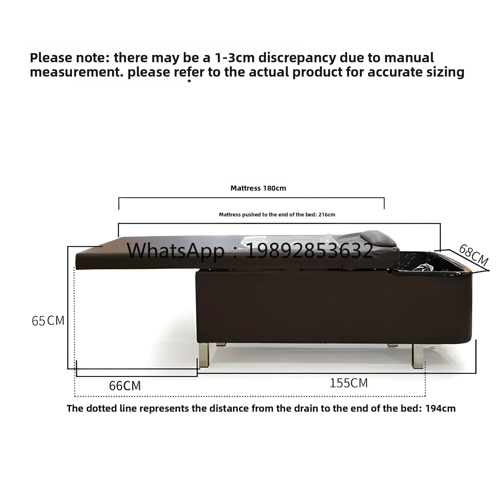 LYY Hair Salon Head Therapy Shampoo Bed with Water Heater, Fully Reclining, with Beauty Hole, Massage, Cleaning, Hairdressing