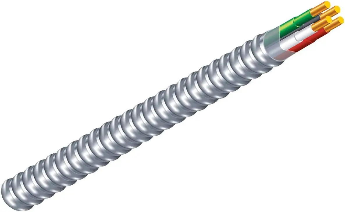 68580055 كابل CU MC Lite صلب بطول 250 قدمًا و12/2، ألومنيوم