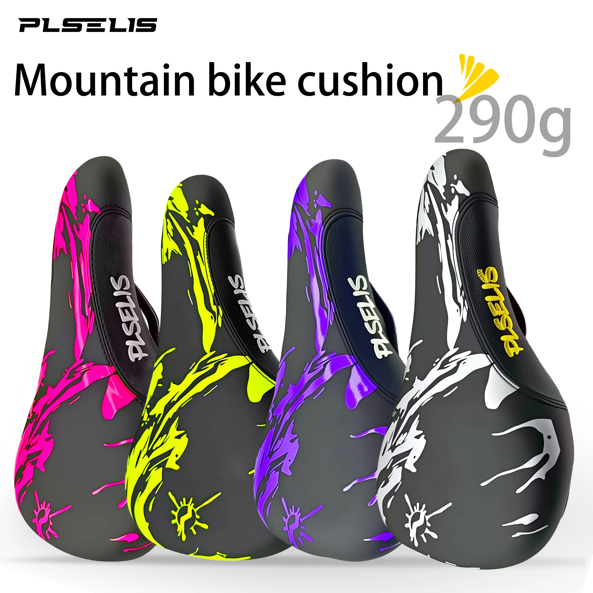 PLSELIS Hochwertiger MTB-Sattel: PU-Leder-Oberfläche, Nylon-Basis, Weiche Schaumstoffpolsterung. 290g, bietet großartigen Komfort auf den Wegen.