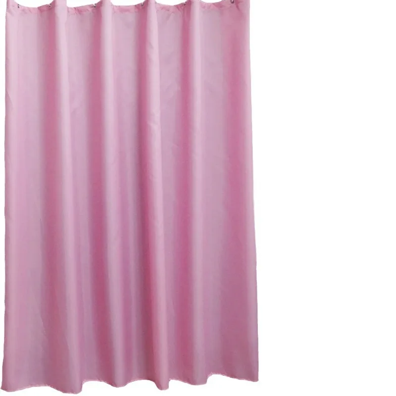 Thicken Pink Shower Curtains Polyester Waterproof Fabric Bath Curtain with Hooks for Bathroom Bathtub Large Wide Bathing Cover