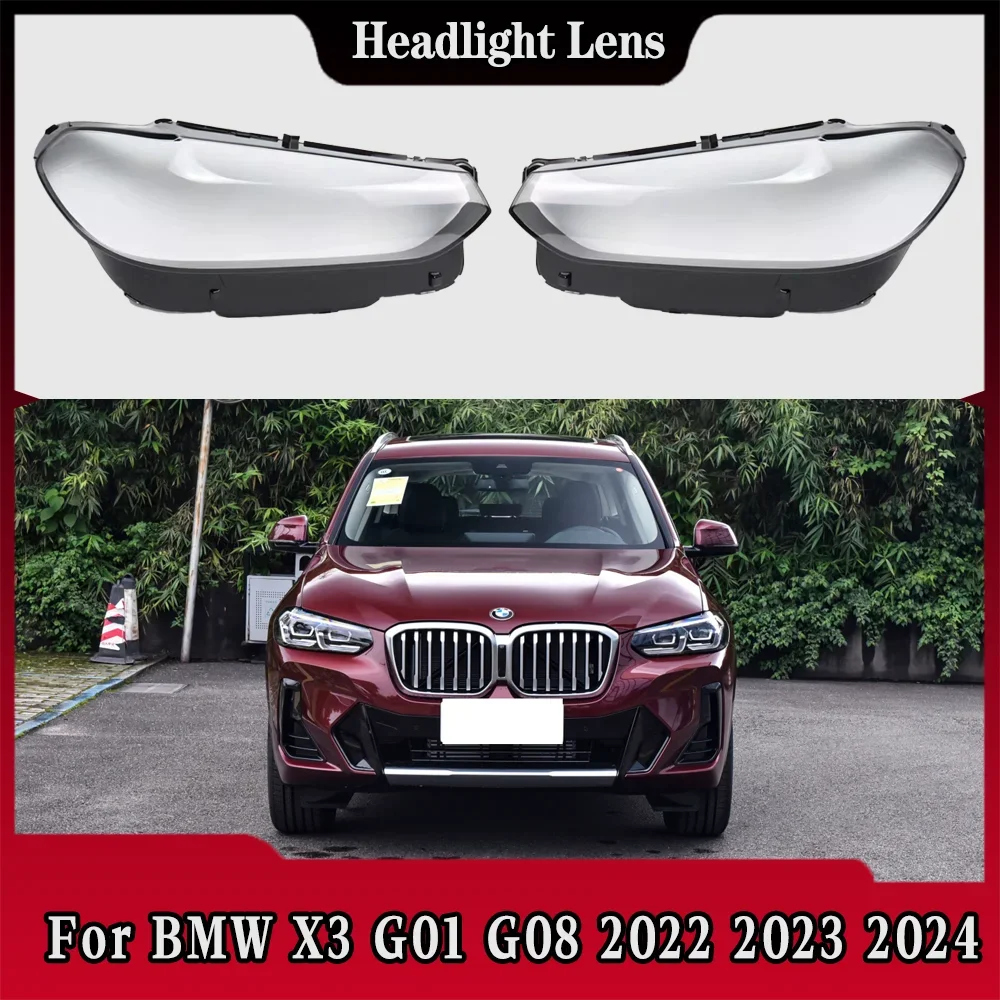 

Для BMW X3 G01 G08 2022 2023 2024: Прозрачные стеклянные крышки/колпаки фар, защитные линзы для фар, аксессуары для автомобиля