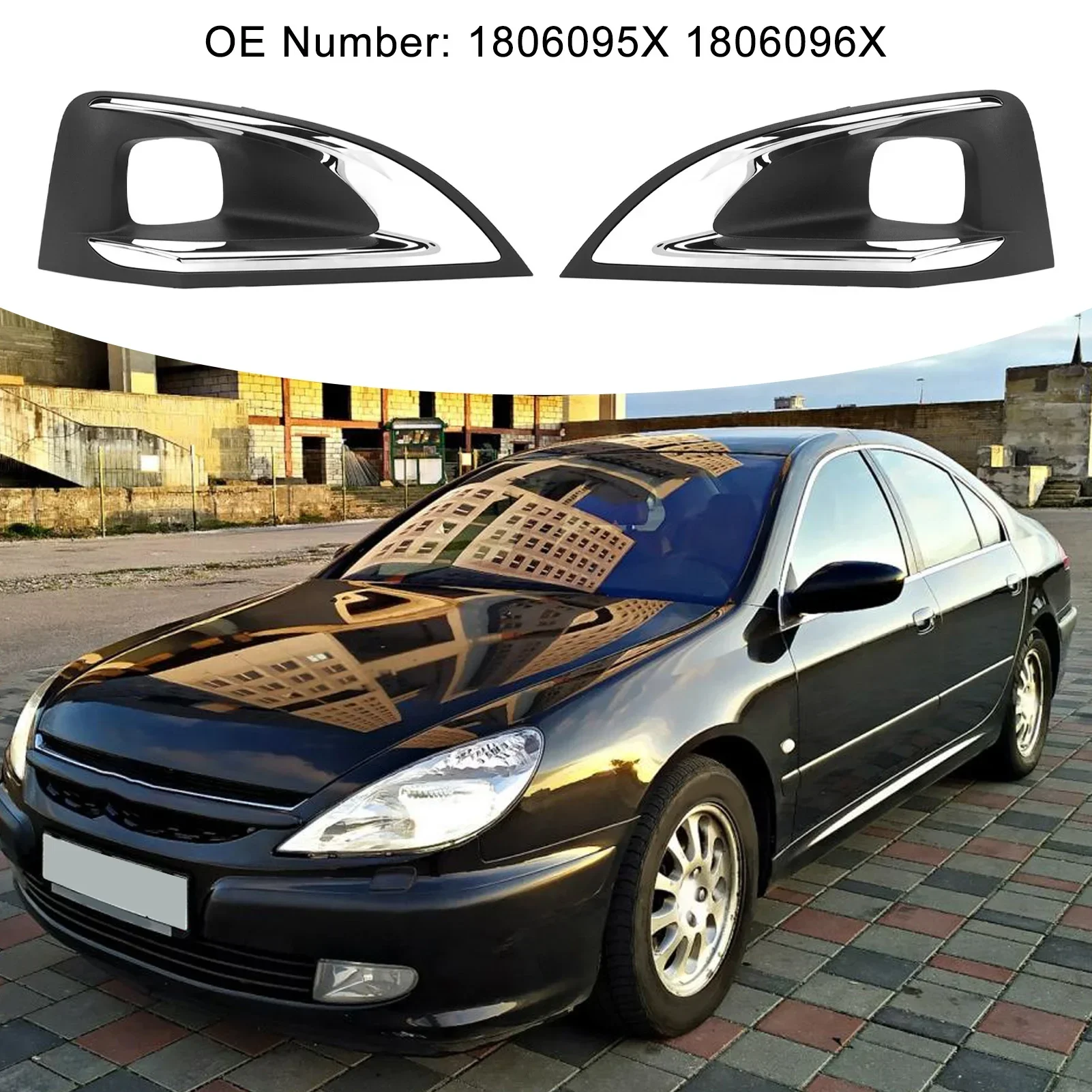 

1 Pair of Front Fog Light Cover 1806095X Fog Lamp Bezel Exterior Decoration Replacement For Peugeot 3008 2016‑2019