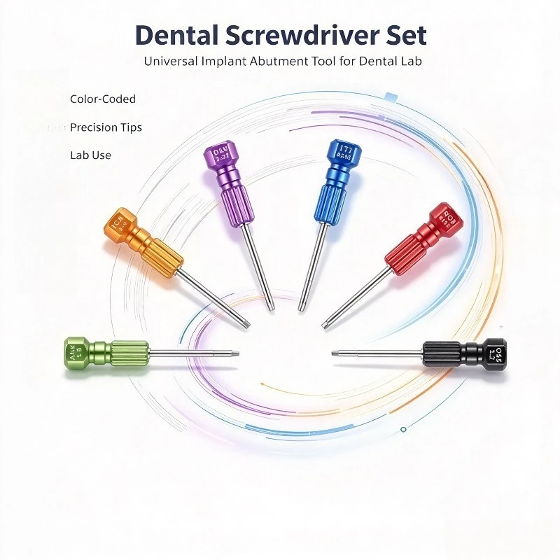 Dental Lab Screwdriver Single Pack for Implant Abutment, Universal Oral Denture Implant System Hand Repair Tool