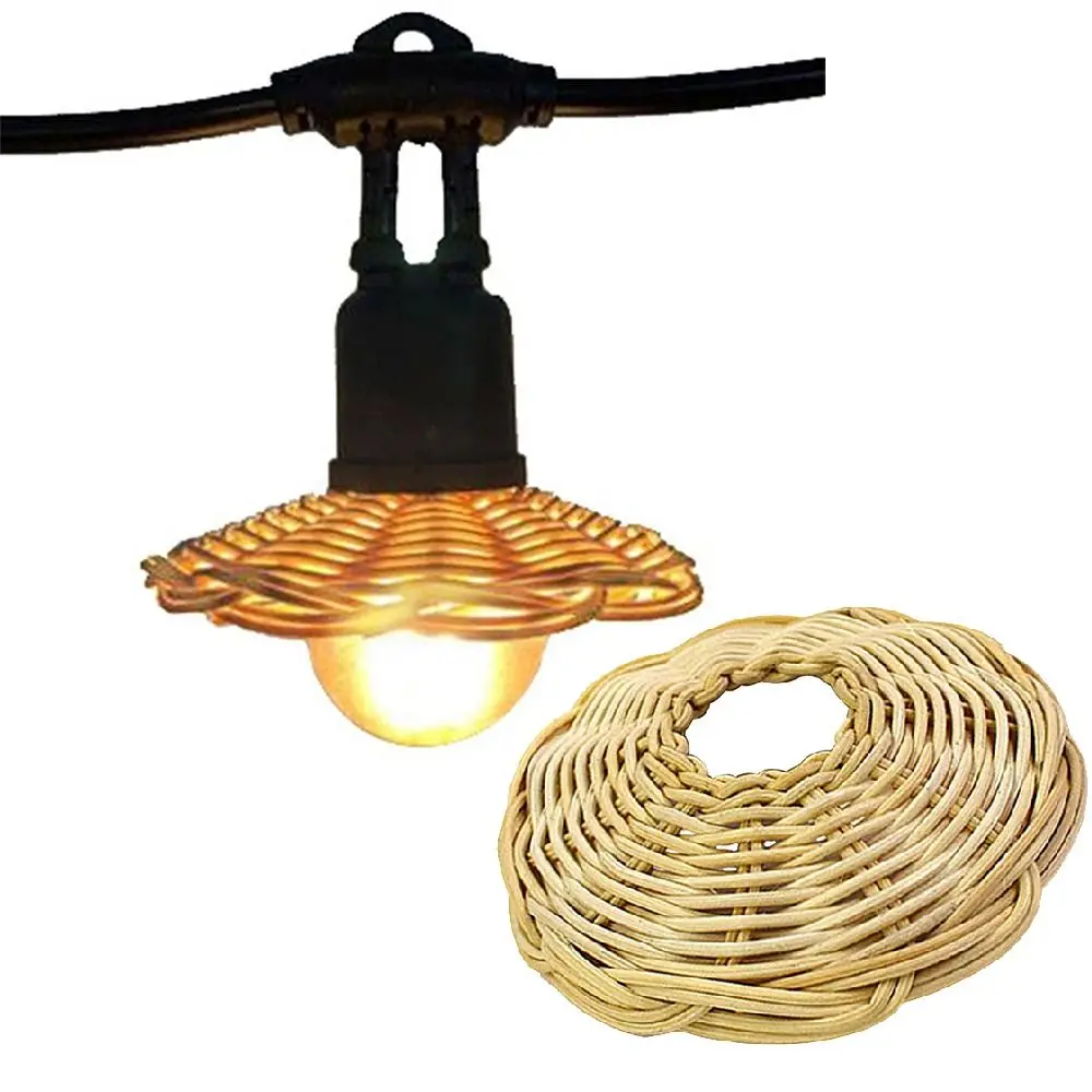 Woven Rattan Handwoven Rattan Lamp Shade Exquisite Desig Lamp Protector Vintage Pendant Light Shade Creative Chandelier Shade
