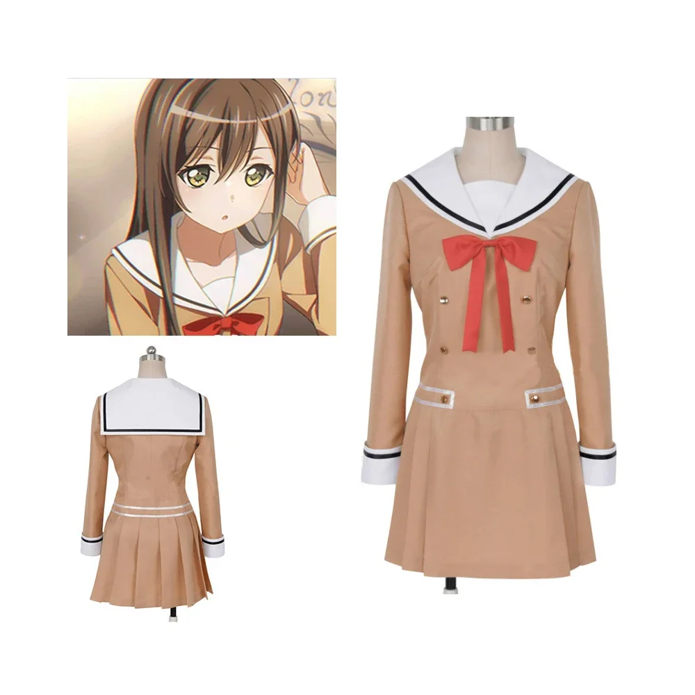 Japanese Anime BanG Dream OYAMA Kasumi HANAZONO Cosplay Costume Girls High School Uniform Halloween Carnival Outfit Set