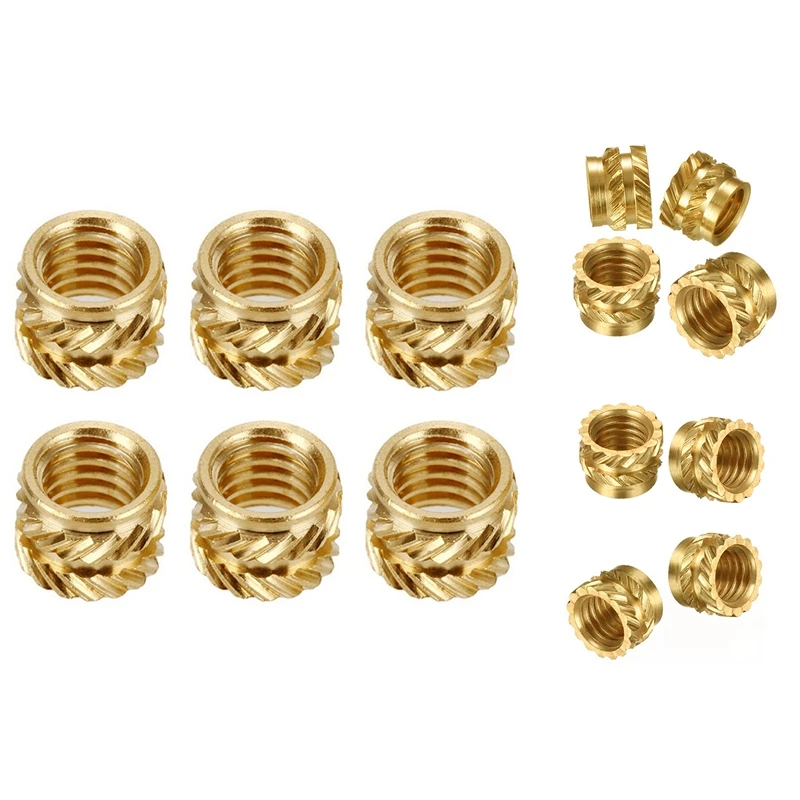 50Pcs 3D Printing Model Insert Nut, Knurled Brass Nut, Injection Molding Insert Nut For 3D Printer Voron 2.4 Etc