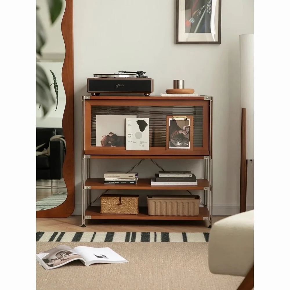 

Книжный шкаф из цельного дерева в японском стиле, журнальный шкаф, шкафчик, низкий шкаф для небольшой квартиры, простой шкафчик, вход в скандинавском стиле.