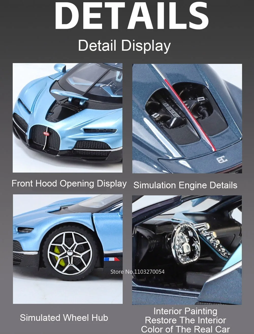 1:32 Atlantic Tourbillon Automodell Legierung Druckguss Spielzeug Türen geöffnet Sound Licht zurückziehen Miniaturmodelle Bürotisch Ornamente – Detail 21