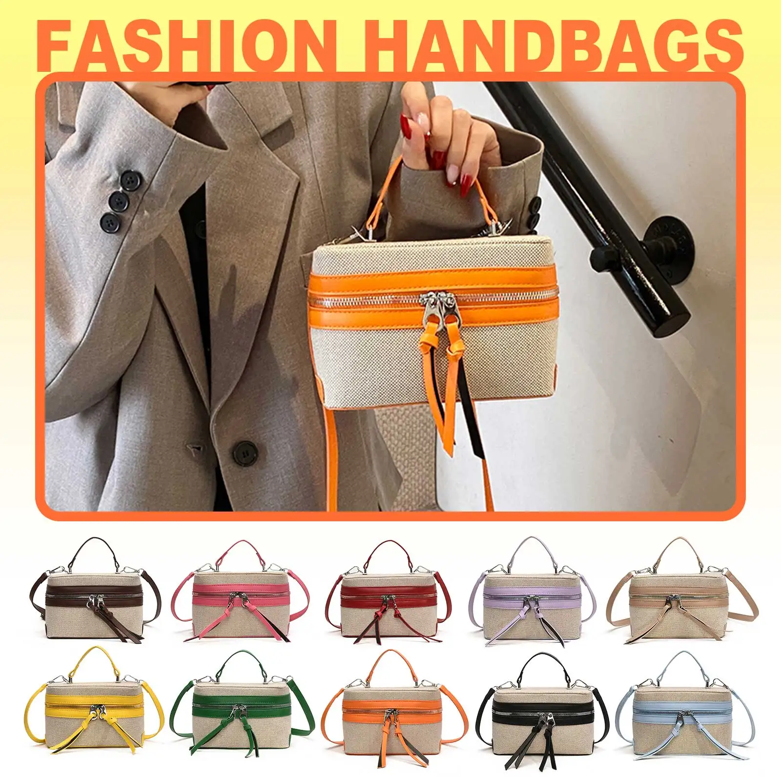 

Women Trendy Messenger Bag Large Capacity Simple Carrying Bag Adjustable Strap Stylish PU Tote Bag Dual Zipper Chic Hobo Bag