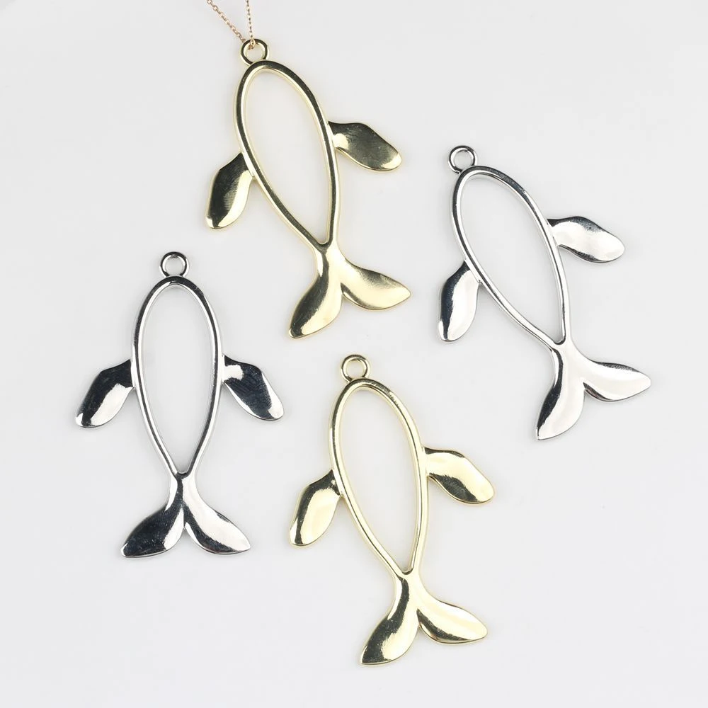 2/10pcs Simple Fashion Hollow Out Fish Pendant Jewelry Making Accessories DIY Handmade Earrings Necklace Bracelet Craft Ornament