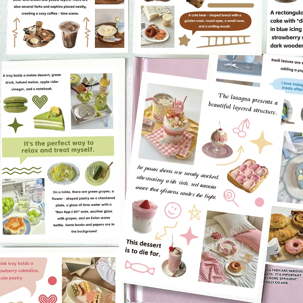 8 Pieces Food-Themed Stickers - Cute Decorative Decals for Journals, Phone Cases & Laptops Giajar Sticker Store