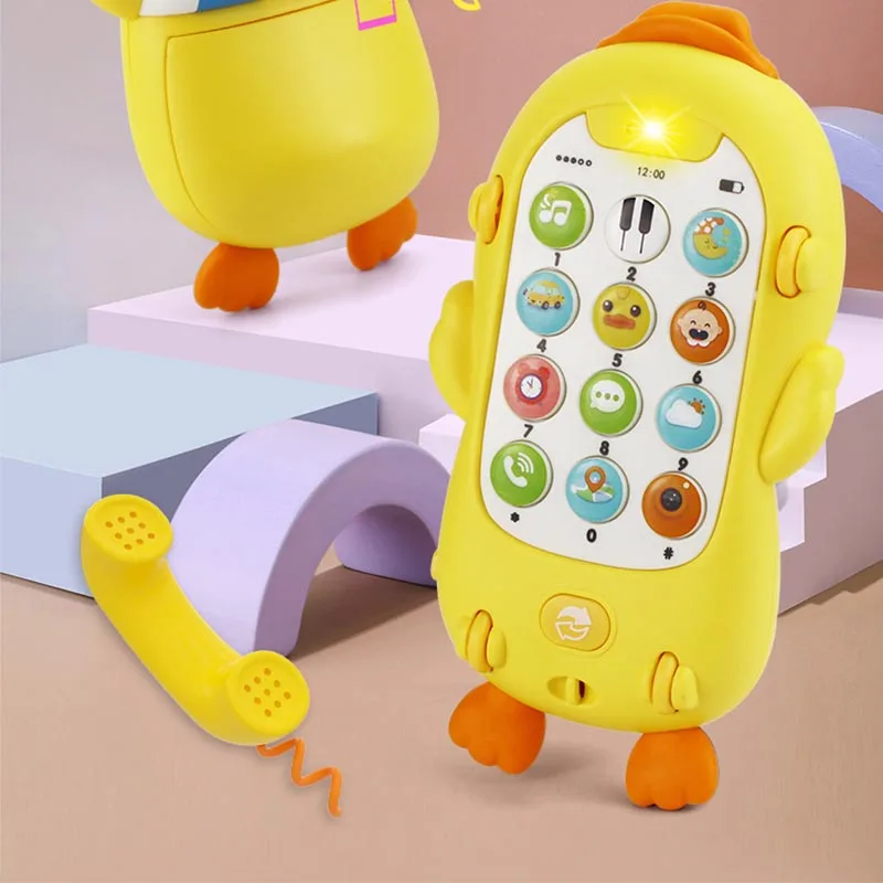 Baby Musical Mobile Phone Cartoon massaggiagengive Phone con suono e luce telefono giocattolo elettronico giocattoli di apprendimento Eucational regali per bambini