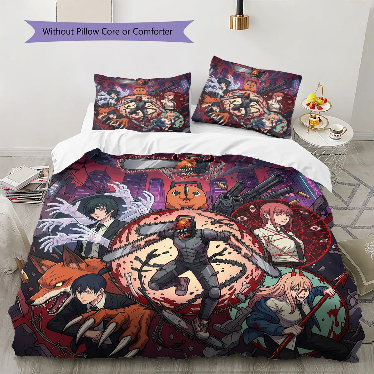Chainsaw Man Soft Duvet Cover Children's Bedding Set,Extra Large Size Ideal Gift Various Sizes Available -HE59