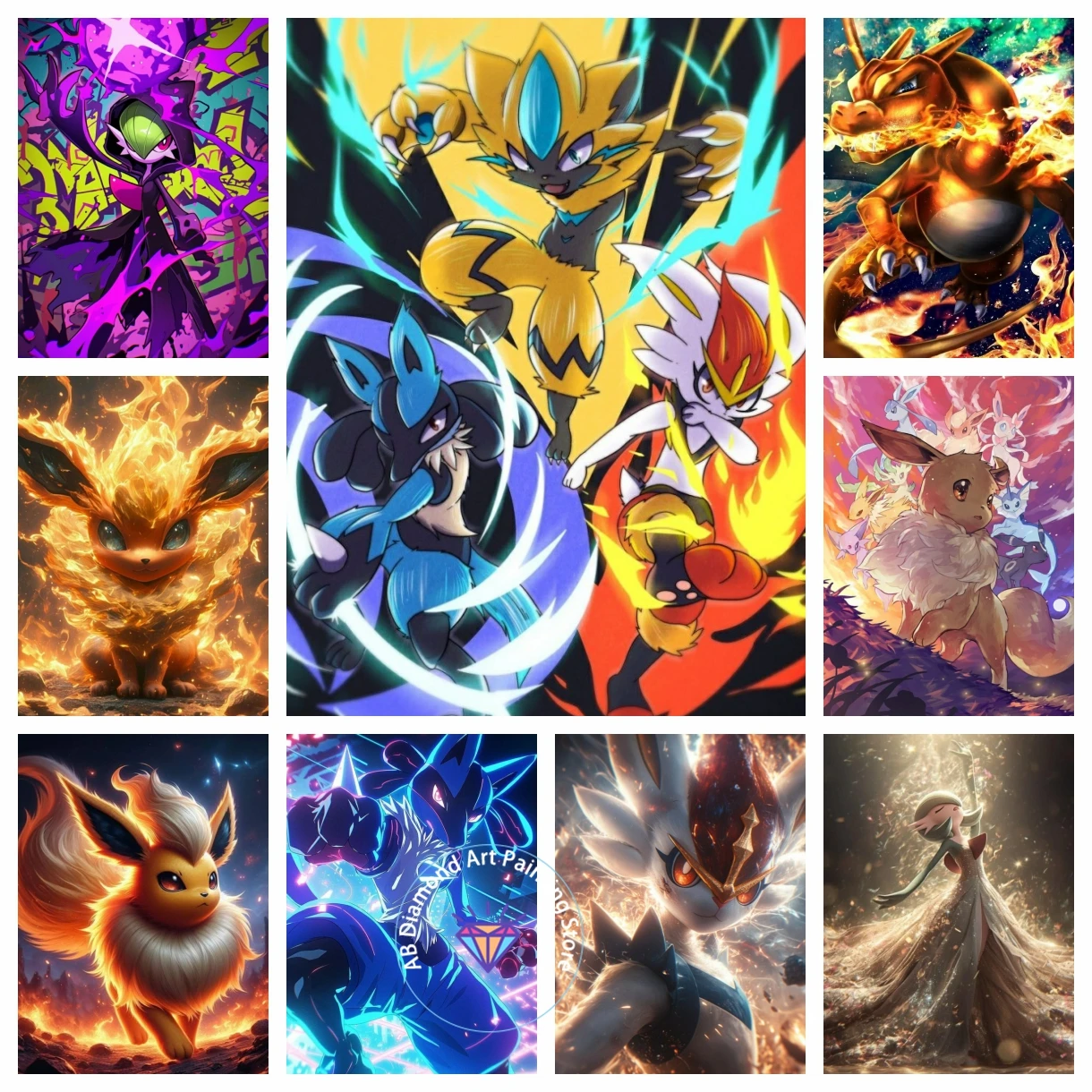 

Pokémon Charizard 5D DIY AB Diamond Painting Kit Diamond Embroidery CrossHandmade Art Children's Gift Crafts Home Decoration