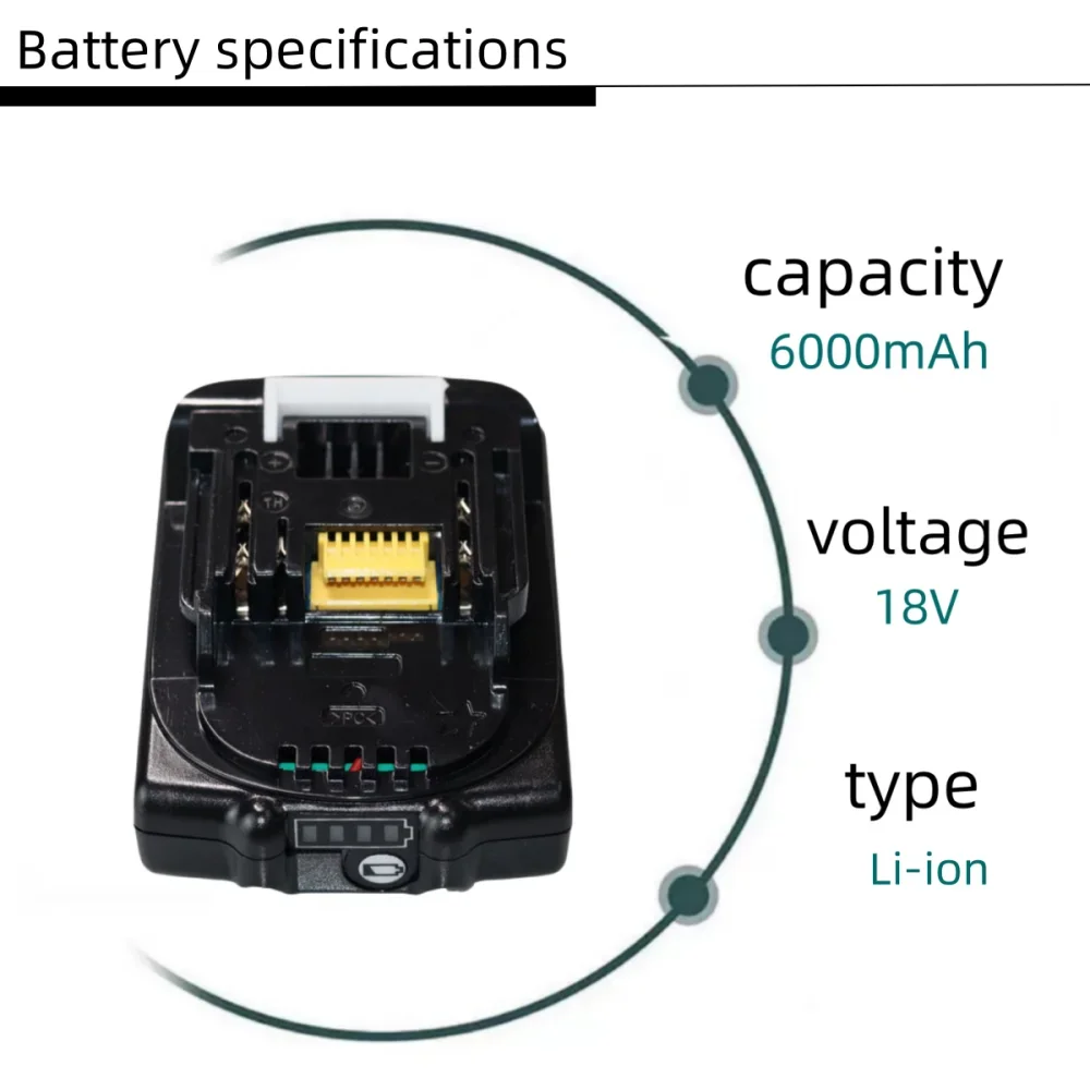 Powtree For Makita BL1830 18V 3.0Ah-5.0Ah 18650 Power Tools Battery Replacement BL1815 BL1840 LXT400 194204-5 194205-3 194309-1