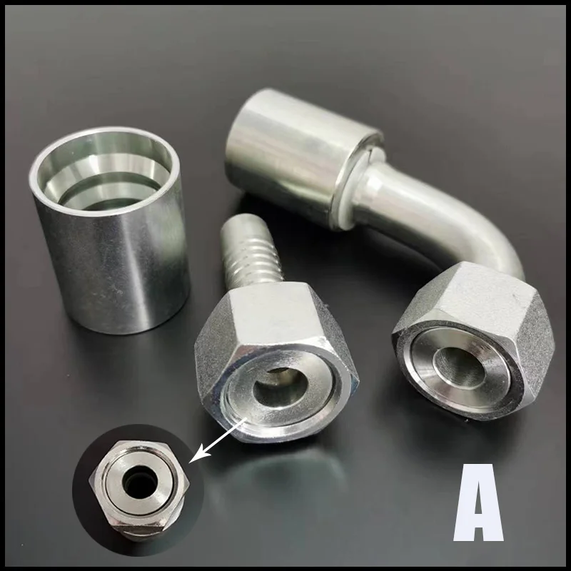 1set High Pressure Hose Hydraulic Joint Metric M10-M42 to Pipe 6mm-25mm Barbed Tube Fitting Connector Compression Sheath Fitting