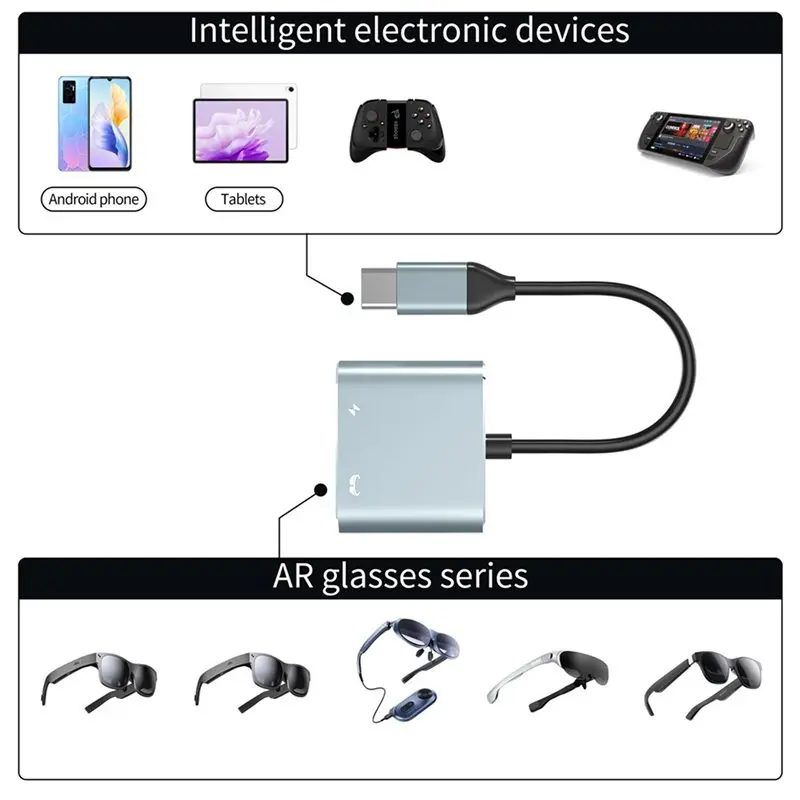 A32T-100W Szybkie Ładowanie USB C do Okularów AR Hub Dokujący Typ C Adapter Ładujący Okulary AR do Okularów AIR/2 — zdjęcie produktu 2