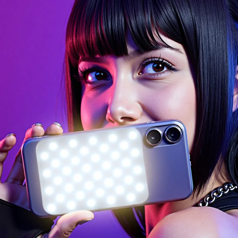 

1 шт. RGB мобильный заполняющий свет для селфи для прямой трансляции, портативный светодиодный магнитный светильник для фотосъемки с панорамированием и наклоном