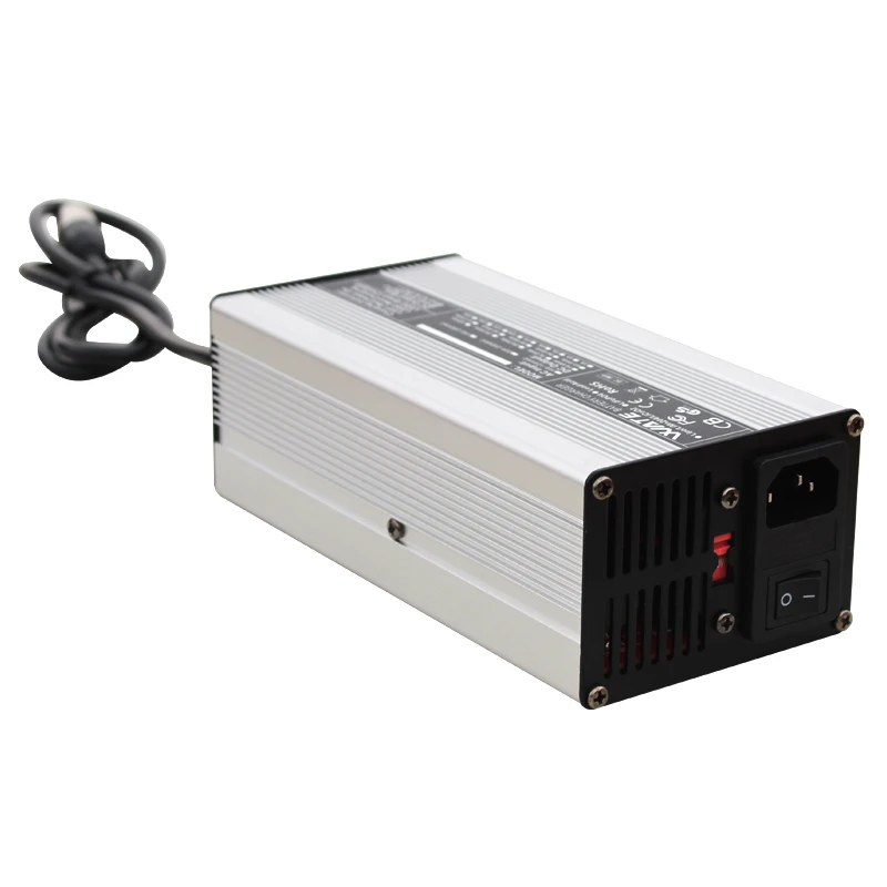 43.8V 10A LiFePO4 Smart Charger 36V 10A Fast Charger With Fan Used For 12S 36V 38.4V LiFePO4 LFP Battery