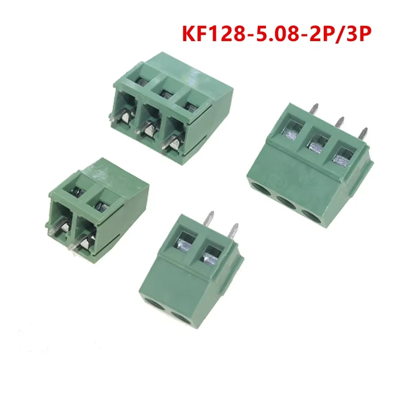 10Pcs KF128 2Pin 3Pin Screw Type PCB Terminal Block Wire Connector 2.54mm/3.5/3.96/5.0/5.08/7.5mm Straight Pin Splice Terminals
