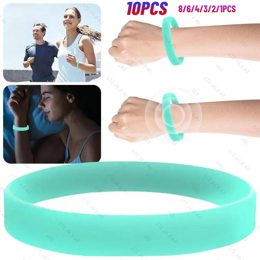 10/1 Uds pulsera de silicona antimosquitos ajustable niños adultos repelente de insectos pulsera sin perfumes repelente de pulseras