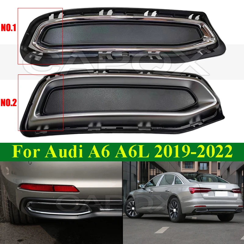 capqx-rear-exhaust-muffler-tail-throat-pipe-cover-trim-for-audi-a6-a6l-2019-2022-rear-exhaust-frame-tail-pipe-bright-strip-cover
