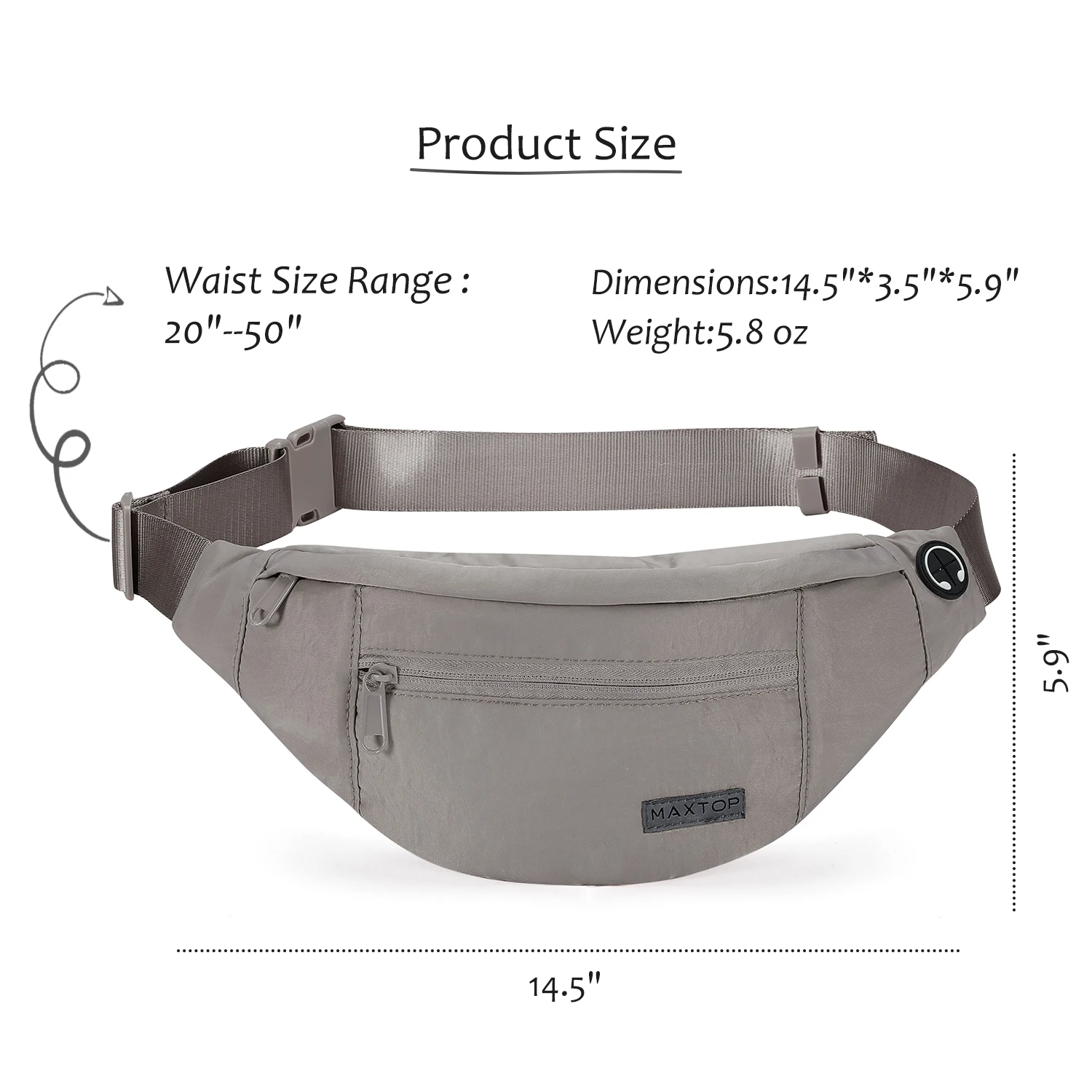 MAXTOP Waist Packs for Men Women Waterproof Crossbody Fanny Pack Belt Bag for Travel Walking Running Hiking Male side bags сумка