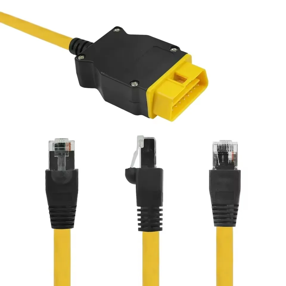 

​NEW ENET Cable for BMW F-series E-SYS ICOM OBD2 Coding Diagnostic Cable Brush Hidden Programming Line Ethernet to OBD2